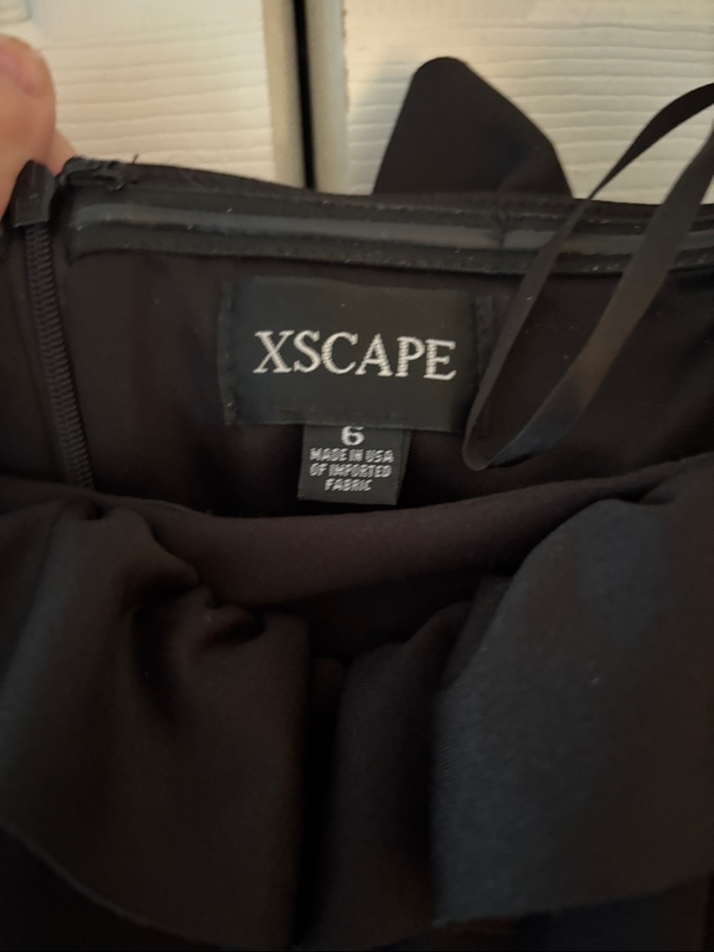 Xscape Black One-Shoulder Ruffle Cocktail Dress - Picture 2 of 2